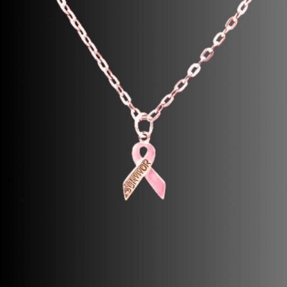 Pink Ribbon Cancer Survivor Necklace - Picture 2 of 6